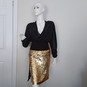 DKNY Sequence Slit Skirt